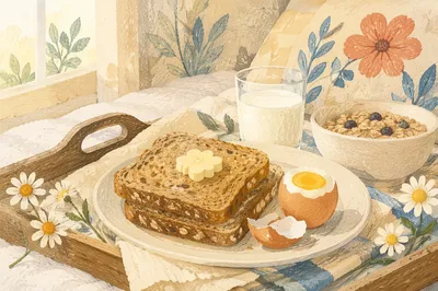 Slow Living Breakfast Tray With Daisies