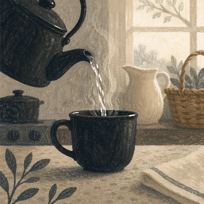 Quiet Morning Tea Ritual in Kitchen