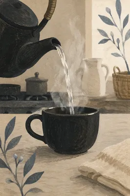Quiet Morning Tea Pour in Ceramic Cup