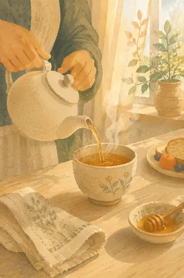 Slow Morning Tea Ritual at Sunrise