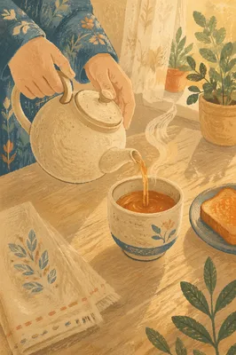 Peaceful Morning Tea Ritual at Sunrise