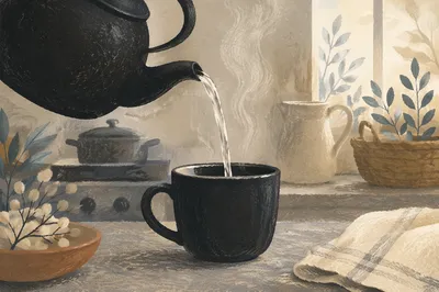 Slow Morning Tea Ritual in Quiet Kitchen