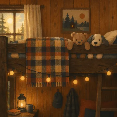 Cozy Summer Camp Cabin Bunk Bed