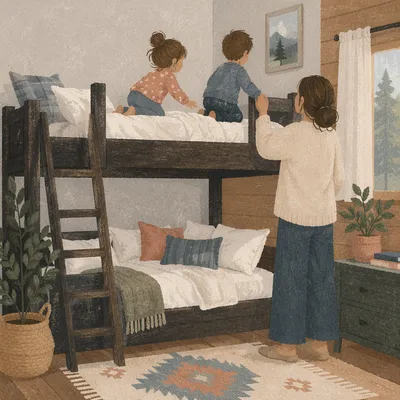 Summer Camp Cabin Bunk Bed Playtime