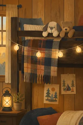 Cozy Summer Camp Cabin Bunk Bed