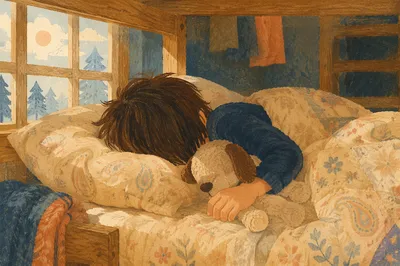 Peaceful Summer Camp Cabin Bunk Bed Morning