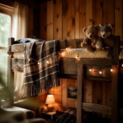 Cozy Summer Camp Cabin Bunk Bed