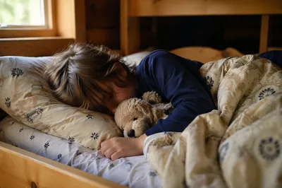 Peaceful Summer Camp Cabin Bunk Bed Morning