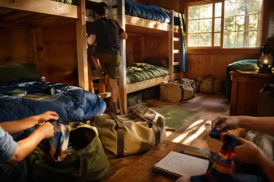 Cozy Summer Camp Cabin Bunk Room