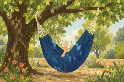 Relaxing Summer Hammock Under Shade Tree