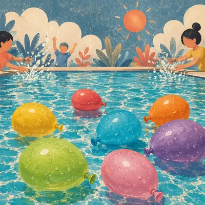 Colorful Kids Pool Party Water Balloons