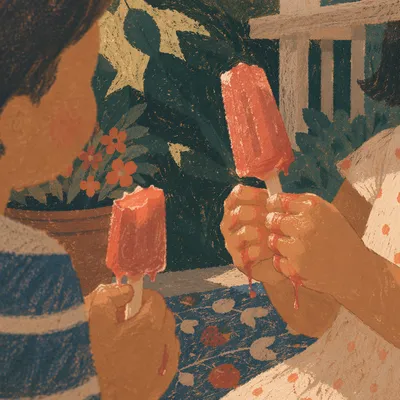Kids Laughing with Melting Summer Popsicles