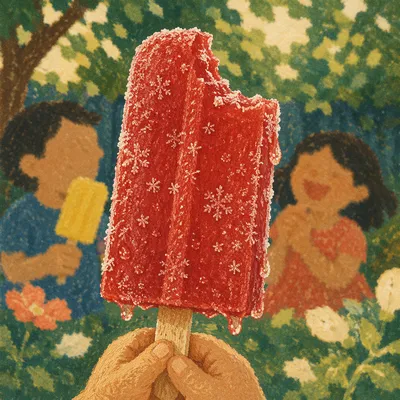 Kids Enjoying Summer Popsicles Outdoors
