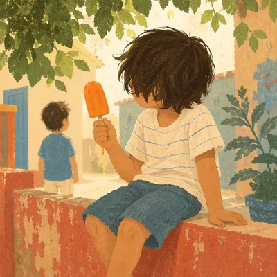 Laughing Child with Summer Popsicle