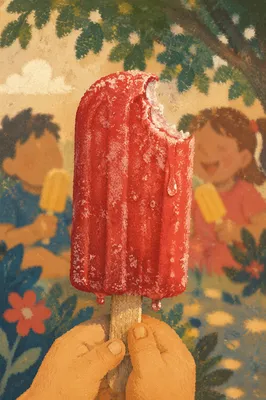 Laughing Kids with Summer Popsicles