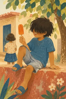 Laughing Child with Summer Popsicle