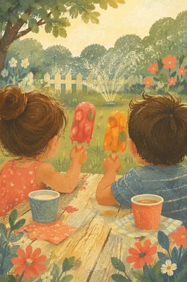 Kids Laughing Over Summer Popsicles
