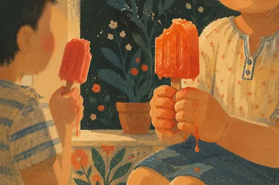 Kids Laughing with Melting Summer Popsicles