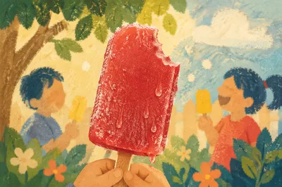 Kids Enjoying Summer Popsicles Outdoors