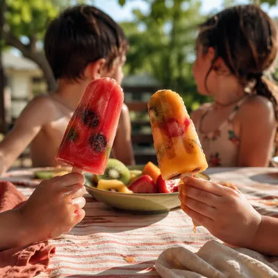Kids Holding Melting Summer Popsicles