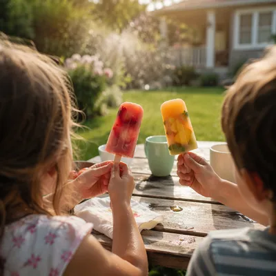 Kids Enjoying Popsicles on a Summer Afternoon
