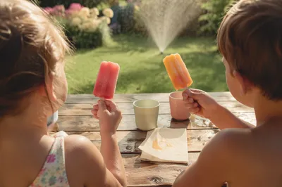 Kids Enjoying Popsicles on Summer Afternoon
