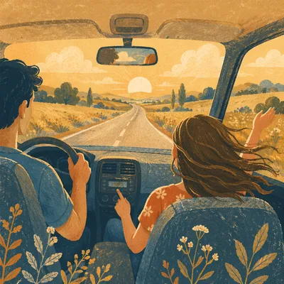 Golden Hour Summer Road Trip Freedom