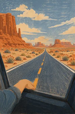 Summer Road Trip Through Desert Highway