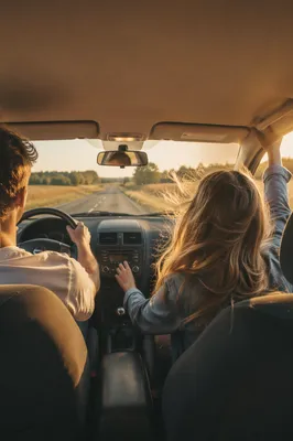 Summer Highway Road Trip with Open Windows