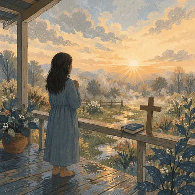 Peaceful Sunrise Prayer After the Storm