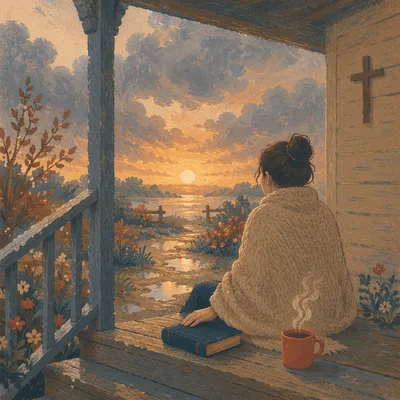 Peaceful Sunrise After Storm Porch Devotion