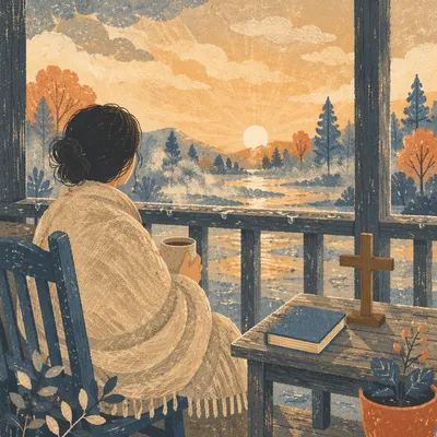 Peaceful Sunrise Porch After the Storm