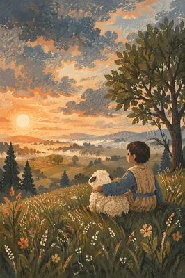 Peaceful Countryside Sunrise After Storm