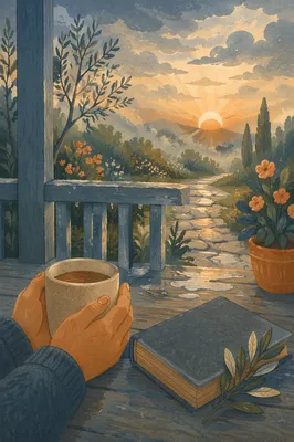 Peaceful Sunrise Porch After the Storm