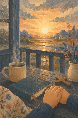 Peaceful Sunrise After Storm Porch Devotion