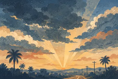 Peaceful Sunrise After Storm Clouds