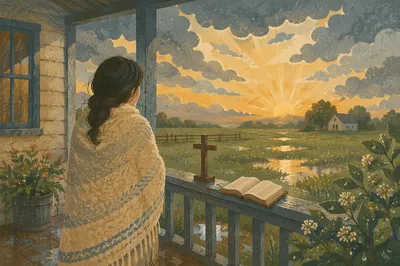 Peaceful Sunrise Prayer After the Storm
