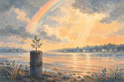 Sunrise Renewal Over Calm Bay