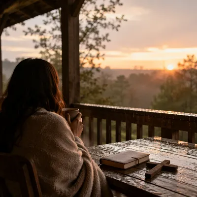 Peaceful Sunrise Porch After the Storm