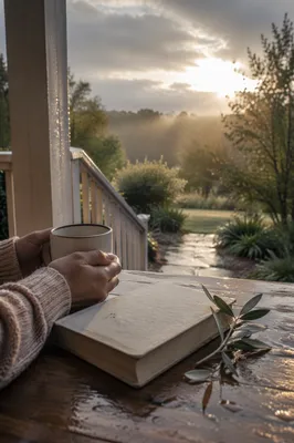 Peaceful Sunrise Porch After the Storm