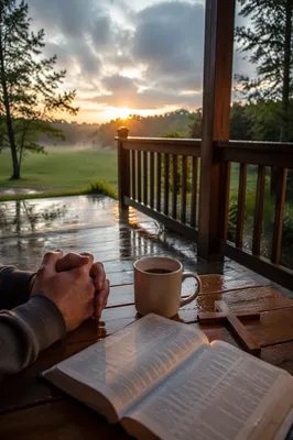Peaceful Porch Sunrise After the Storm