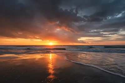 Peaceful Sunrise Beach After Storm