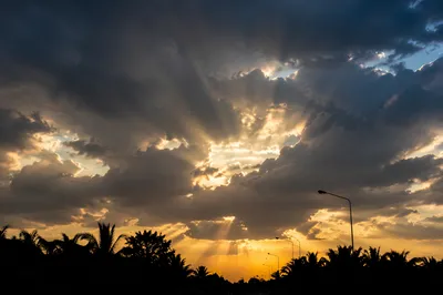 Peaceful Sunrise After Storm Over Tropical Road