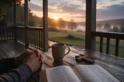 Peaceful Porch Sunrise After the Storm