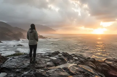 Peaceful Sunrise After Stormy Coastal Overlook