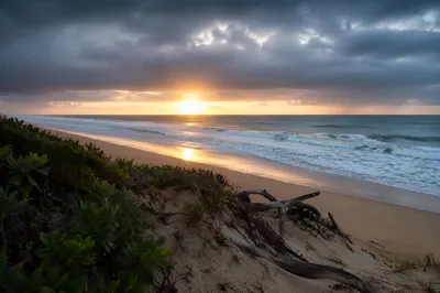 Peaceful Coastal Sunrise After Storm