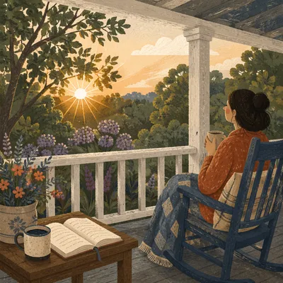 Sunrise Devotion on a Peaceful Porch