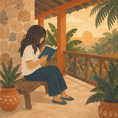 Peaceful Sunrise Devotion on Rustic Porch