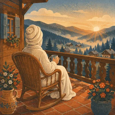 Sunrise Morning Devotion on Rustic Porch