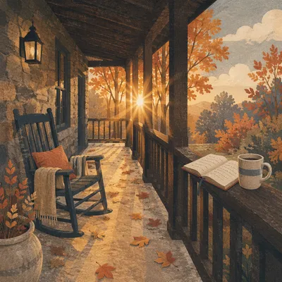 Sunrise Morning Devotion on Quiet Porch